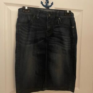 Level 99 Dark Denim Pencil Skirt